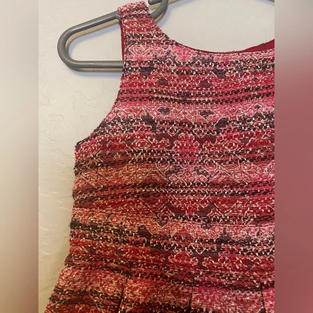 Genuine kids pink, black and red sleeveless tweed dress 2T
